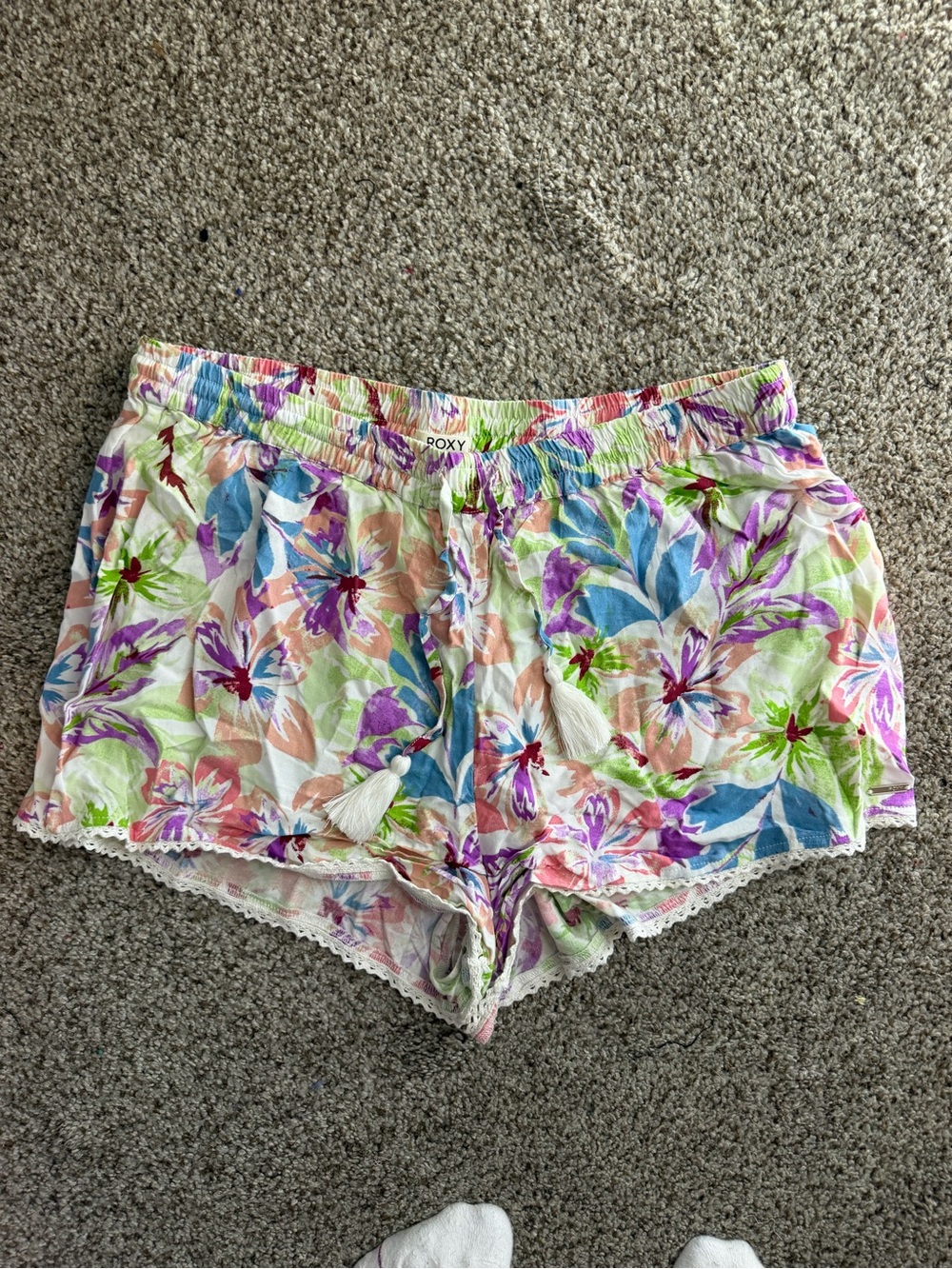 Roxy Pastel Floral Tassel Lounge Shorts